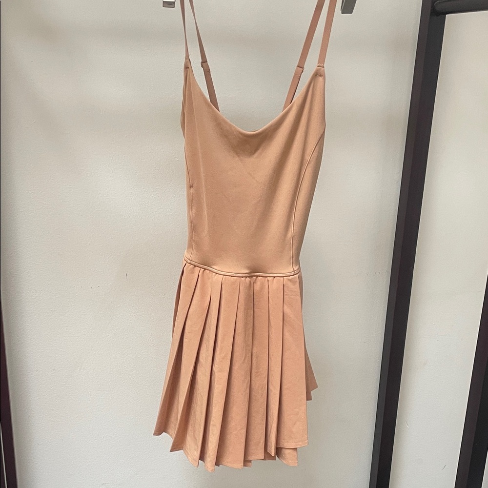 Aerie Tan Real me pleated Dress - Picture 8 of 10